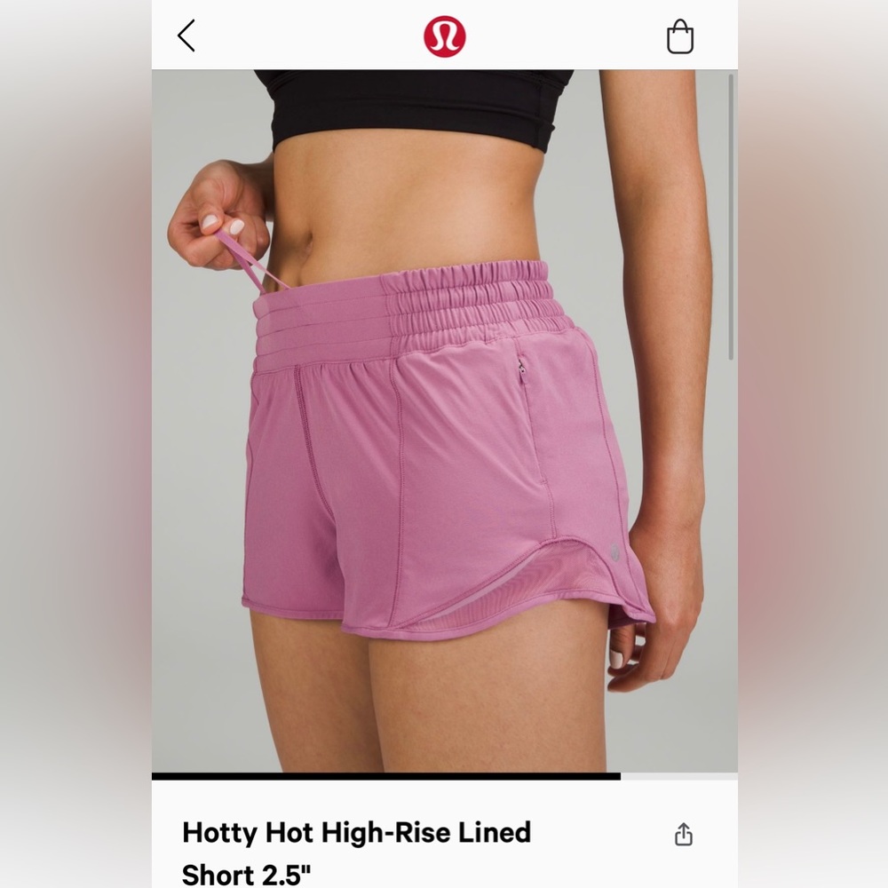 Lululemon Hotty Hot High Rise Lined Short 2.5”